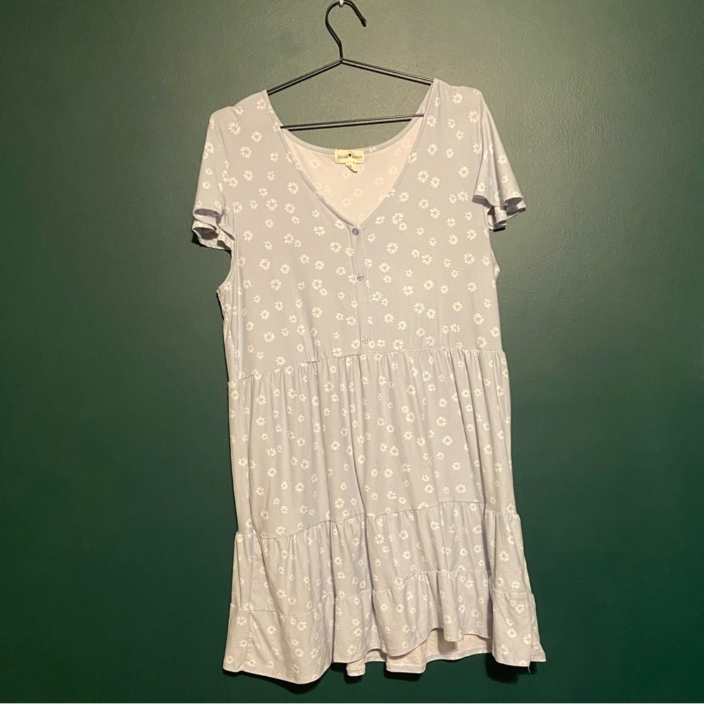Derek Heart Sky Blue Floral Dress